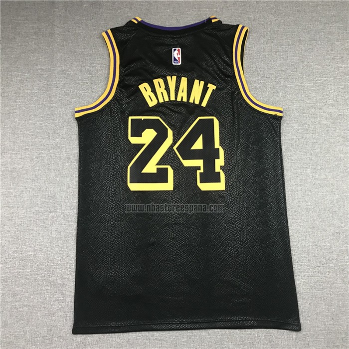 Camiseta Los Angeles Lakers Kobe Bryant NO 8 24 Black Mamba Negro